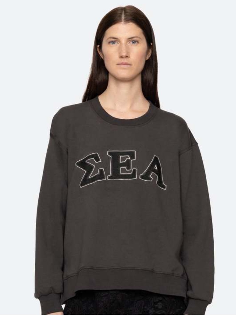Sea New York Charcoal Grey Logo Crewneck Sweatshirt